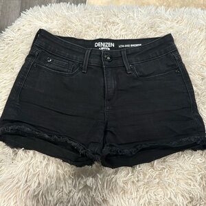 levi black jean shorts